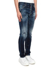 Logo Patch Denim Straight Jeans Dark Blue - DSQUARED2 - BALAAN 4