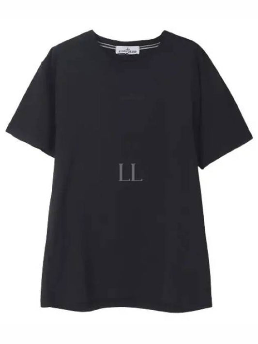 Small Logo Print Short Sleeve T-Shirt Black - STONE ISLAND - BALAAN 2