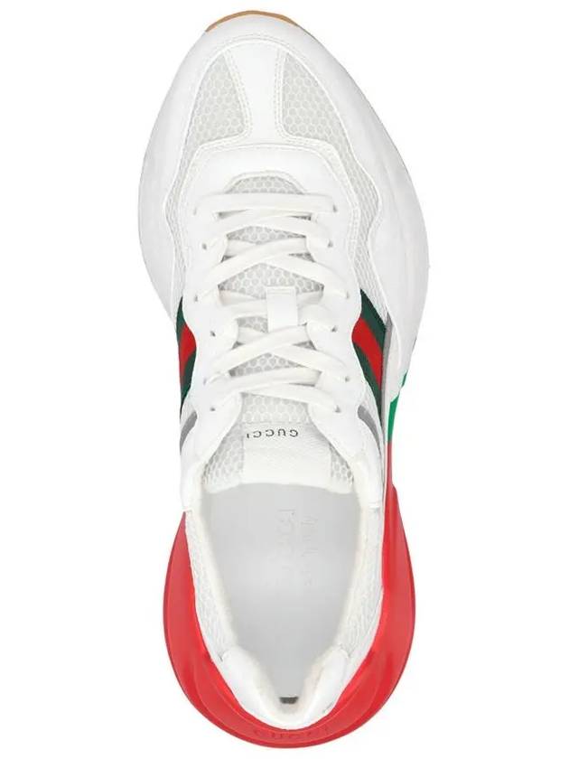 Web Rhyton Oversole Low Top Sneakers White - GUCCI - BALAAN 3