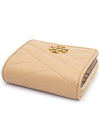 Kira Chevron Half Wallet Beige - TORY BURCH - BALAAN 4