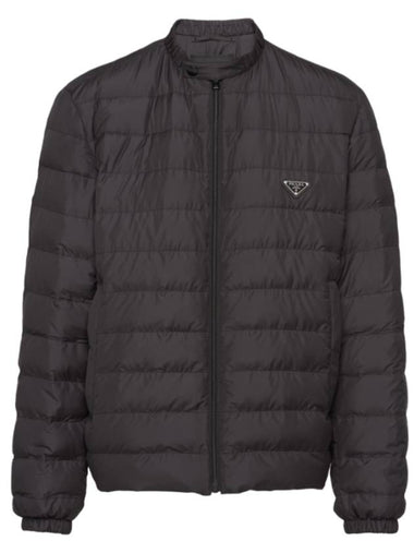 Triangle Logo Down Padded Jacket Black - PRADA - BALAAN 1