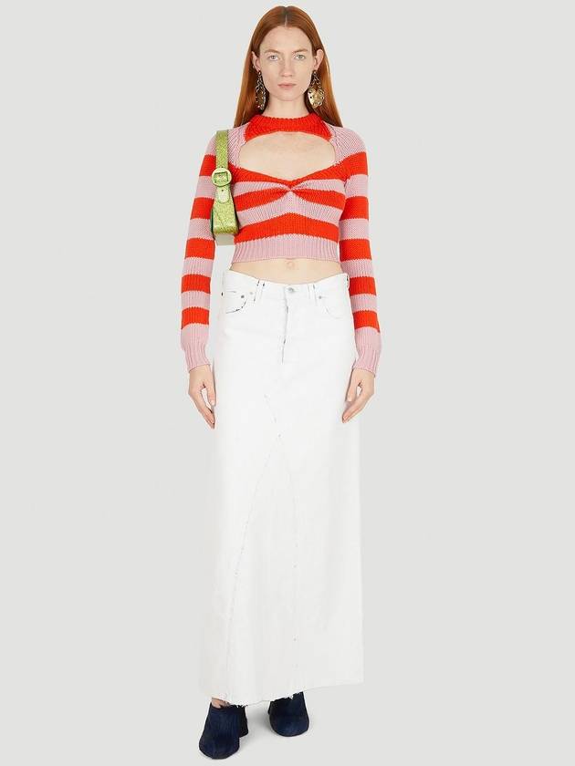 Cut-Out Striped Knit Top Red - MARNI - BALAAN 1