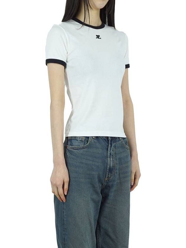 Bumpy Contrast Re-Edition Short Sleeve T-Shirt White - COURREGES - BALAAN 6