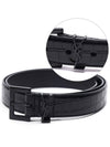 Monogram Crocodile Embossed Leather Belt Black - SAINT LAURENT - BALAAN 3