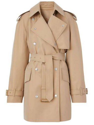 Women's Tri-layer Gabardine Trench Coat Honey - BURBERRY - BALAAN 1