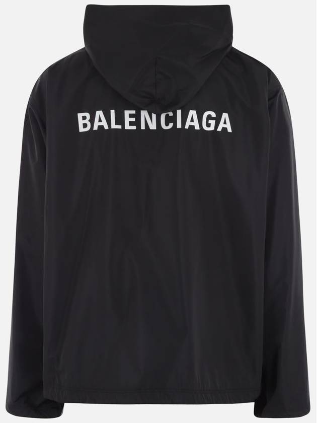 Logo Print Hooded Windbreaker Black - BALENCIAGA - BALAAN 3