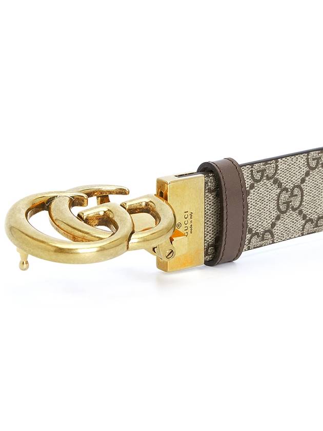 GG Marmont Reversible Leather Belt Beige Brown - GUCCI - BALAAN 8