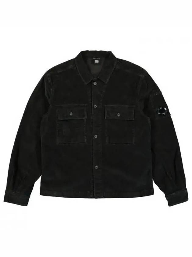 Corduroy Button Utility Shirt Jacket Black - CP COMPANY - BALAAN 2