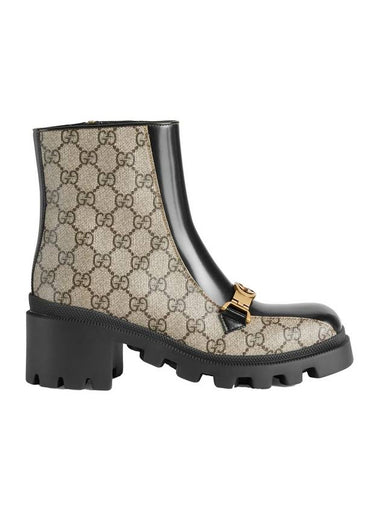 Interlocking G Supreme Canvas Middle Boots Beige - GUCCI - BALAAN 1