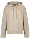 Embroidered Logo Hoodie Beige - MONCLER - BALAAN 1