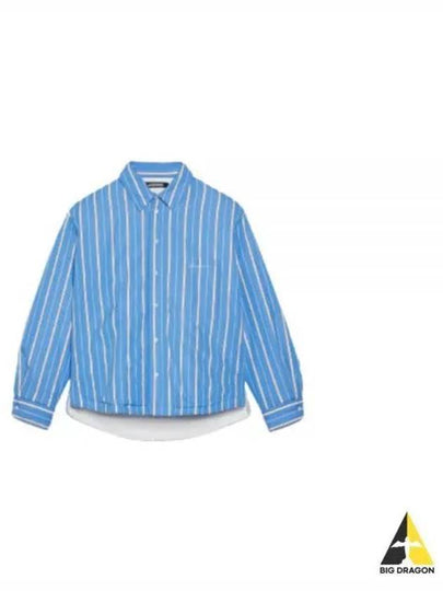 La Chemise Boulanger Puffed Striped Cotton Long Sleeve Shirt Blue - JACQUEMUS - BALAAN 2