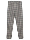 Prince Of Wales Wool Linen Wide Pants Grey - GUCCI - BALAAN 2