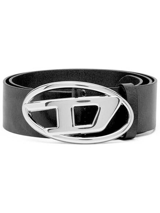 B 1DR D Logo Buckle Leather Belt Black - DIESEL - BALAAN 2