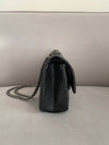 255 Chain Vintage Calfskin Ruthenium  Medium Flap Shoulder Bag Black - CHANEL - BALAAN 4