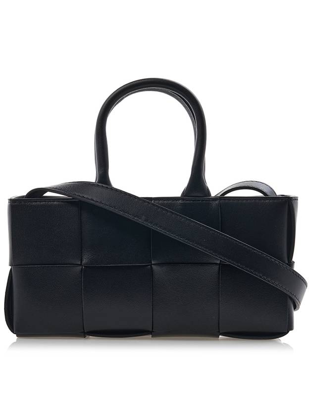 East West Arco Mini Tote Bag Black - BOTTEGA VENETA - BALAAN 4