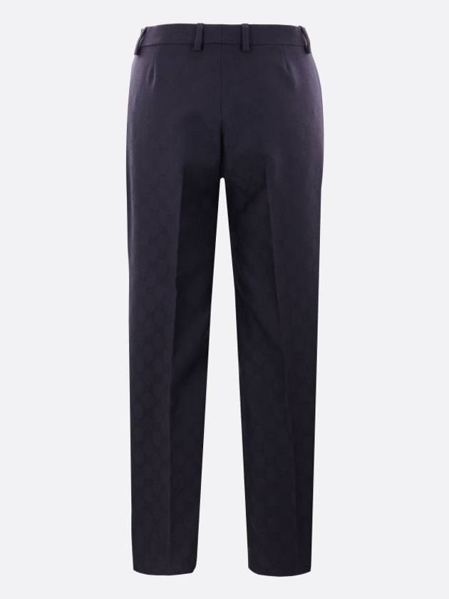 GG Wool Straight Pants Dark Blue - GUCCI - BALAAN 3