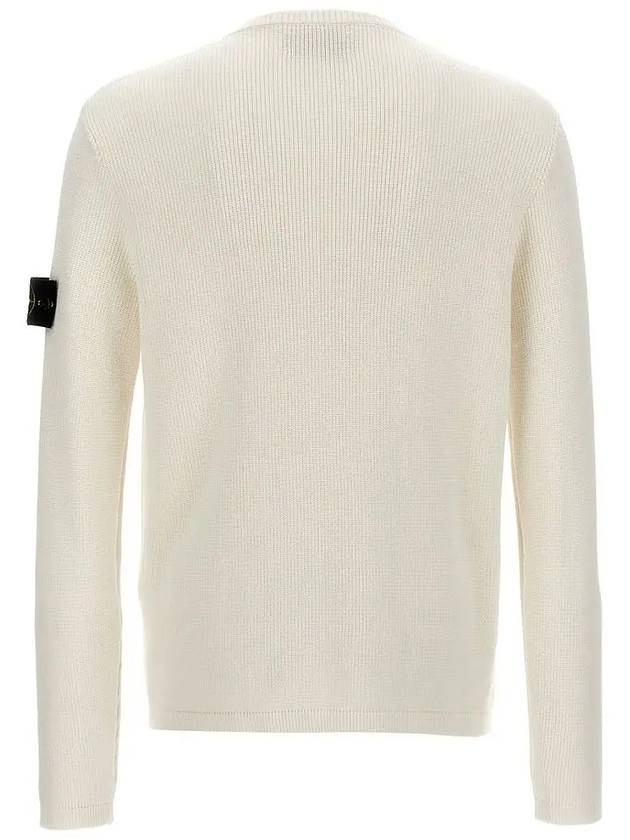 Wappen Patch Crew Neck Knit Top White - STONE ISLAND - BALAAN 3