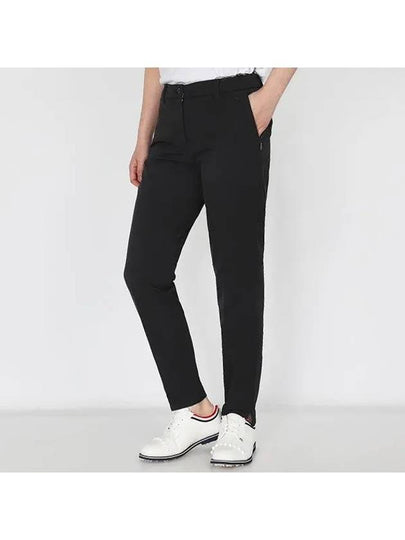 Lei Fleece Twill Straight Pants Black - J.LINDEBERG - BALAAN 2