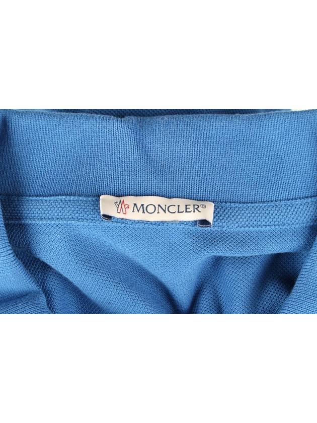 Big embroidered logo PK collar short sleeve t shirt blue L 96 - MONCLER - BALAAN 7