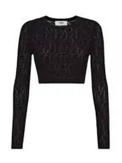 Cropped Knit Top Black - FENDI - BALAAN 2