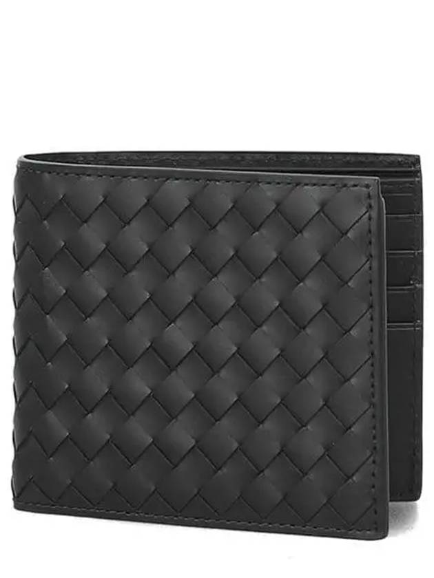 Intrecciato Calf Leather Half Wallet Black - BOTTEGA VENETA - BALAAN 2