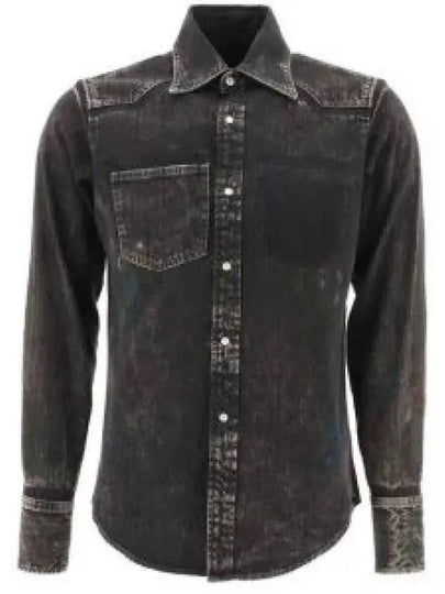 Front Press Stud Cotton Overshirt Jacket Black - MAISON MARGIELA - BALAAN 2