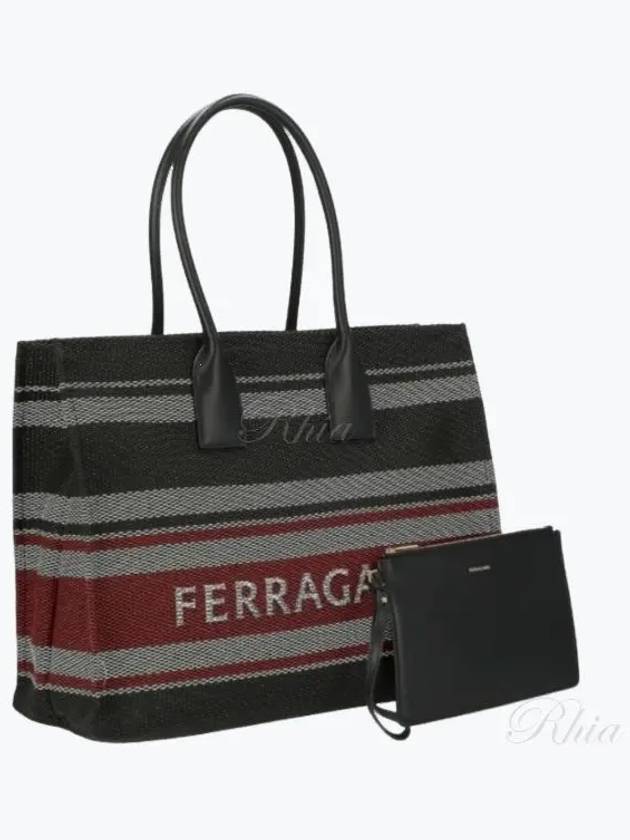 Logo Large Tote Bag Black - SALVATORE FERRAGAMO - BALAAN 2