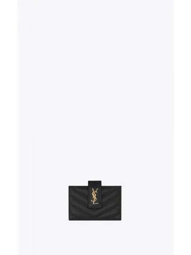 Monogram Accordion Card Wallet Black Gold - SAINT LAURENT - BALAAN 2