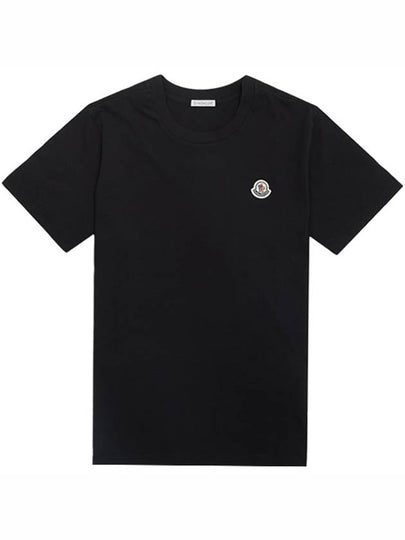 Men's Logo Cotton Short Sleeve T-Shirt Black - MONCLER - BALAAN 2