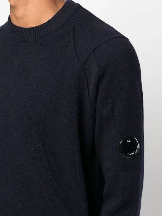 Lens Wappen Wool Blend Knit Top Navy - CP COMPANY - BALAAN 3