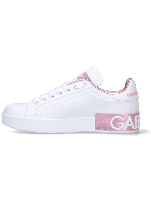 Portofino low-top sneakers white pink - DOLCE&GABBANA - BALAAN 4