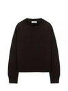 Crew Neck Wool Knit Top Dark Brown - JIL SANDER - BALAAN 2