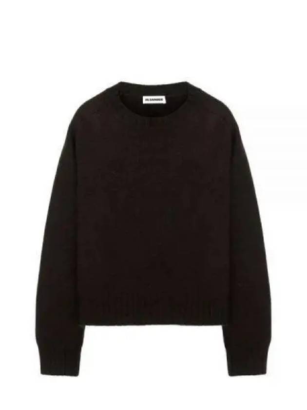 Crew Neck Wool Knit Top Dark Brown - JIL SANDER - BALAAN 2