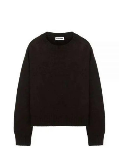 Crew Neck Wool Knit Top Dark Brown - JIL SANDER - BALAAN 2