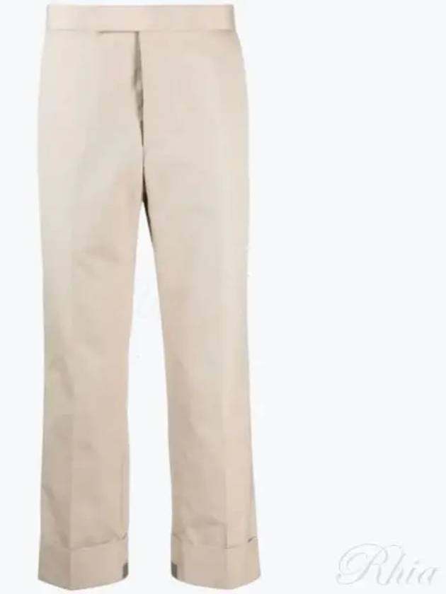 Typewriter Classic Backstrap Straight Pants Beige - THOM BROWNE - BALAAN 2