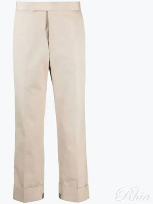 Typewriter Classic Backstrap Straight Pants Beige - THOM BROWNE - BALAAN 2