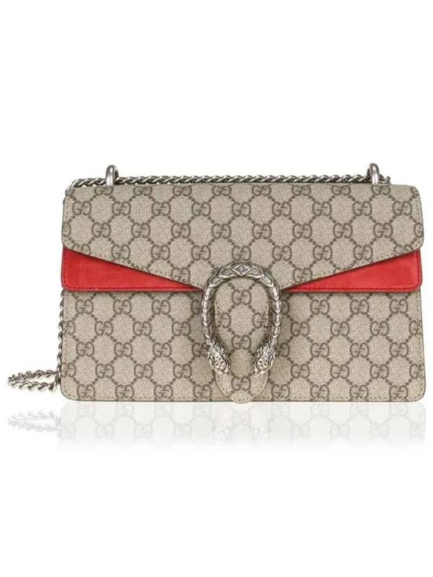 Dionysus GG Supreme Canvas Chain Small Shoulder Beige Red - GUCCI - BALAAN 2