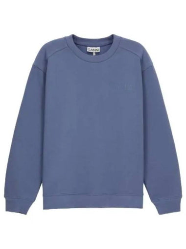 Logo Drop Shoulder Sweatshirt Gray Blue - GANNI - BALAAN 1