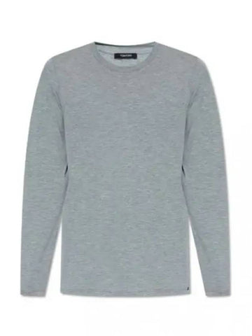 Crew Neck Cotton Modal Long Sleeve T-Shirt Grey - TOM FORD - BALAAN 1