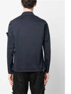 Garment Dyed Stretch Cotton Overshirt Navy - STONE ISLAND - BALAAN 5