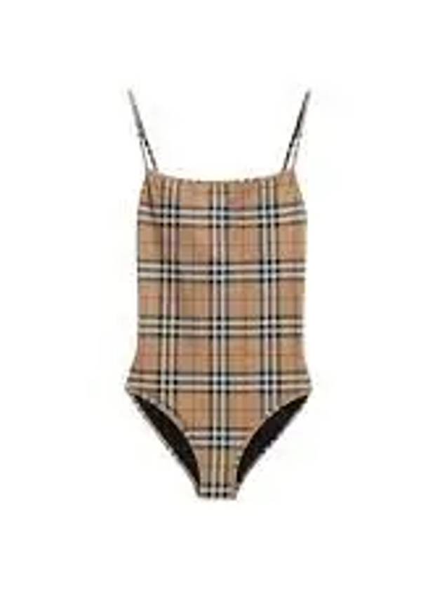 Women's Vintage Check One-Piece Swimsuit Beige - BURBERRY - BALAAN 2