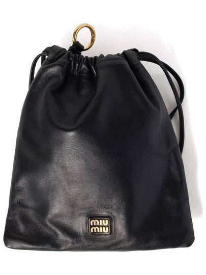 Nappa Leather Pouch Bucket Bag Black - MIU MIU - BALAAN 2