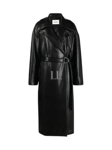 Riano Leather Coat Black NW22FWOW01299 - NANUSHKA - BALAAN 1