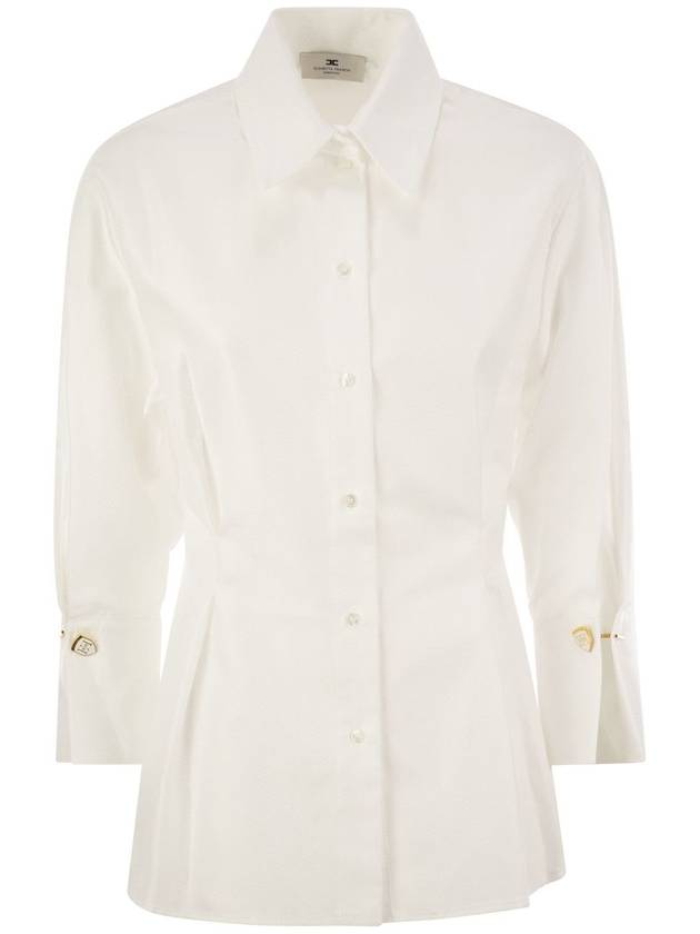 Chevron poplin shirt with darts - ELISABETTA FRANCHI - BALAAN 1