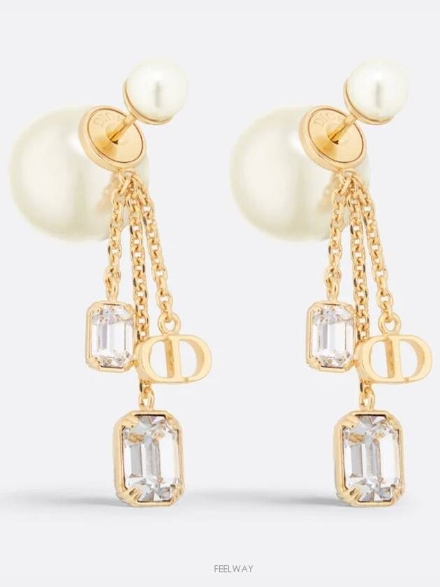 Dior Tribales Earrings Gold Finish Metal White Le - DIOR - BALAAN 1