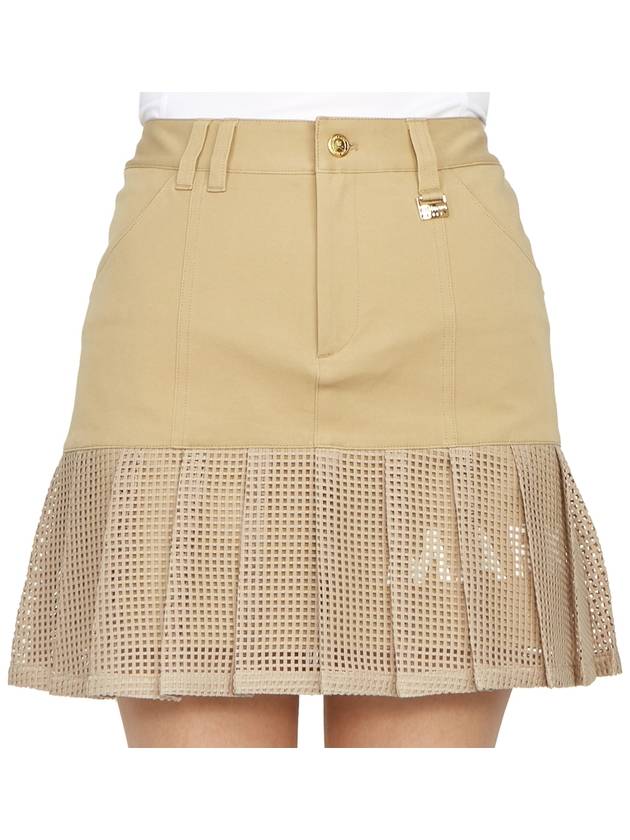 Golf Wear Women s Mini Pleated Skirt MLW 3B AE06 BEIGE - MARK & LONA - BALAAN 7