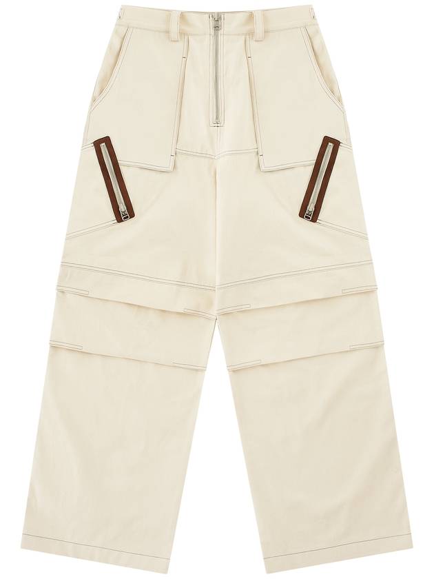 Cotton Twill Cargo Pants Ivory MM223PT002IVR - MONTSENU - BALAAN 7