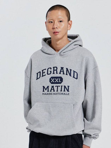 V Heavy Hood Sweat De Grand Hoodie Melange Grey - DE GRAND MATIN - BALAAN 1