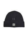 Logo Knit Beanie Black - STONE ISLAND - BALAAN 2