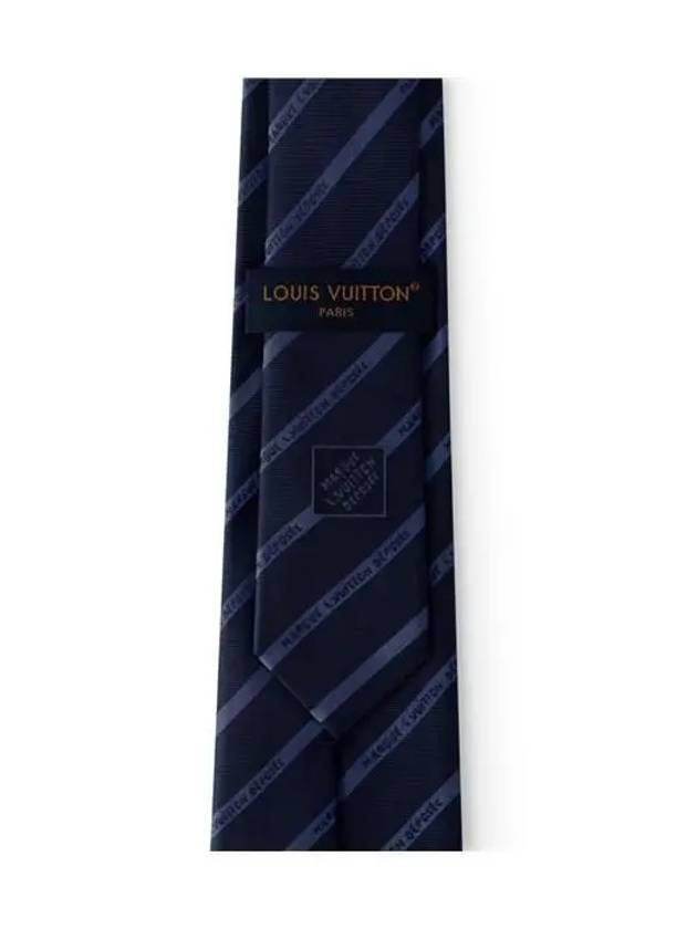 Marque L.Vuitton Deposée Stripes Tie Navy - LOUIS VUITTON - BALAAN 3